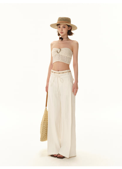 3D TEXTURED KNIT STRAPLESS CROP TOP