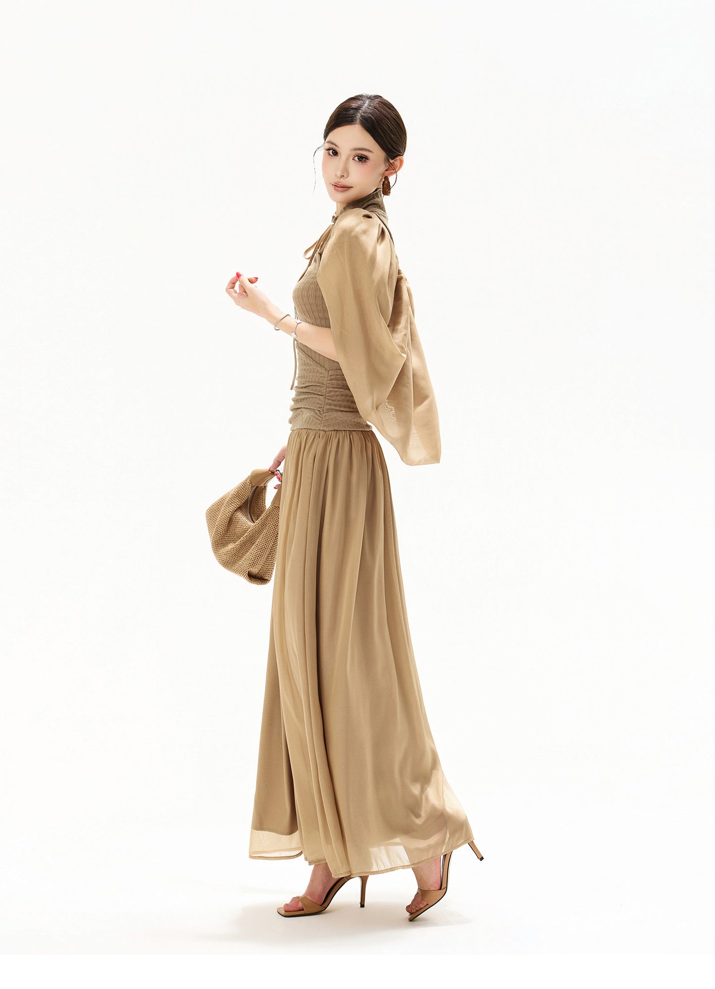 【日本在庫 】FRENCH HALTER MAXI DRESS