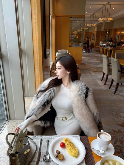 ELEGANT OF KNIT TWO-PIECE SET