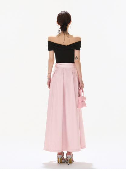 BLACK ROSE SATIN DRESS