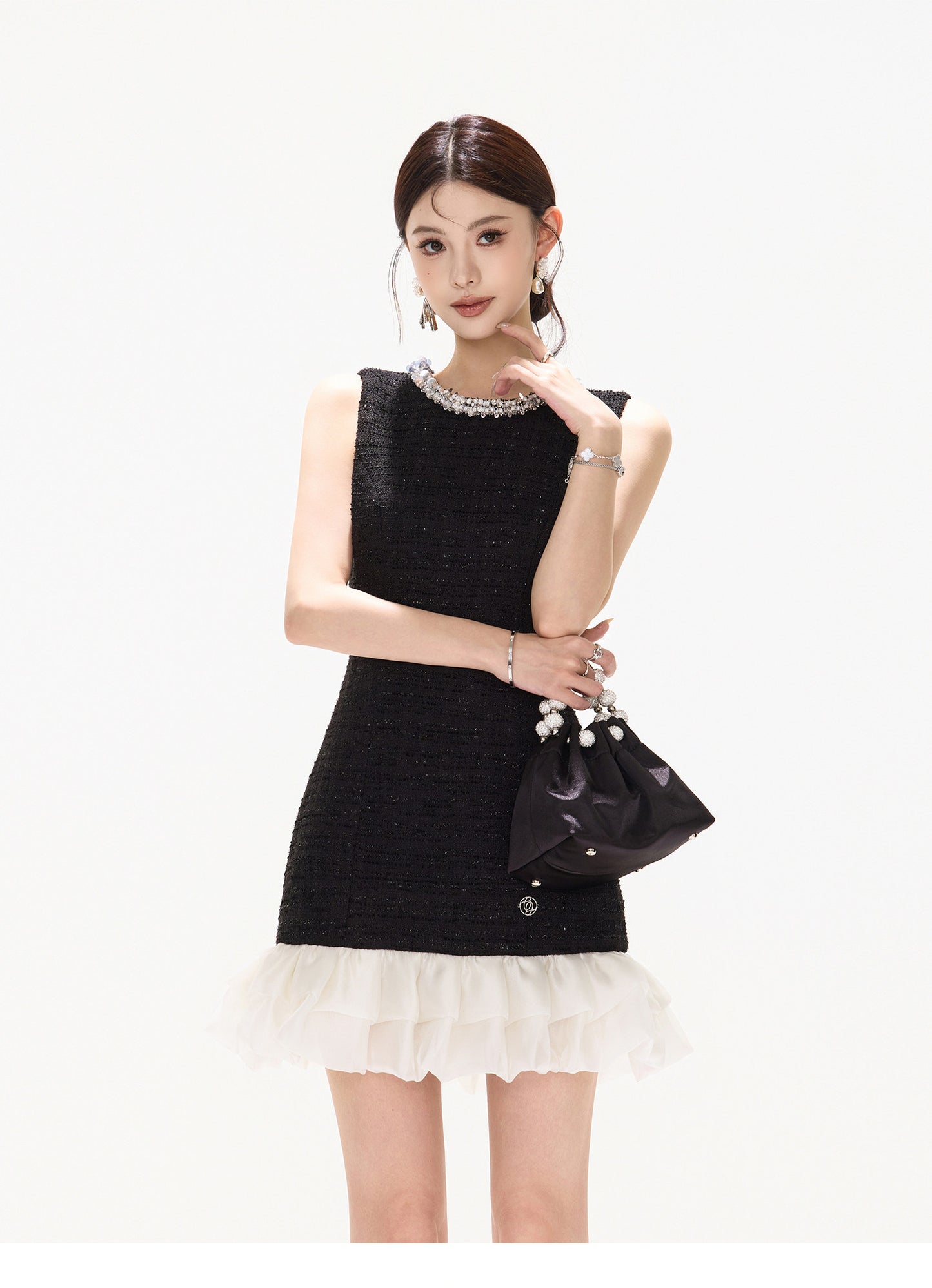 CHIC SEQUIN RUFFLE MINI DRESS