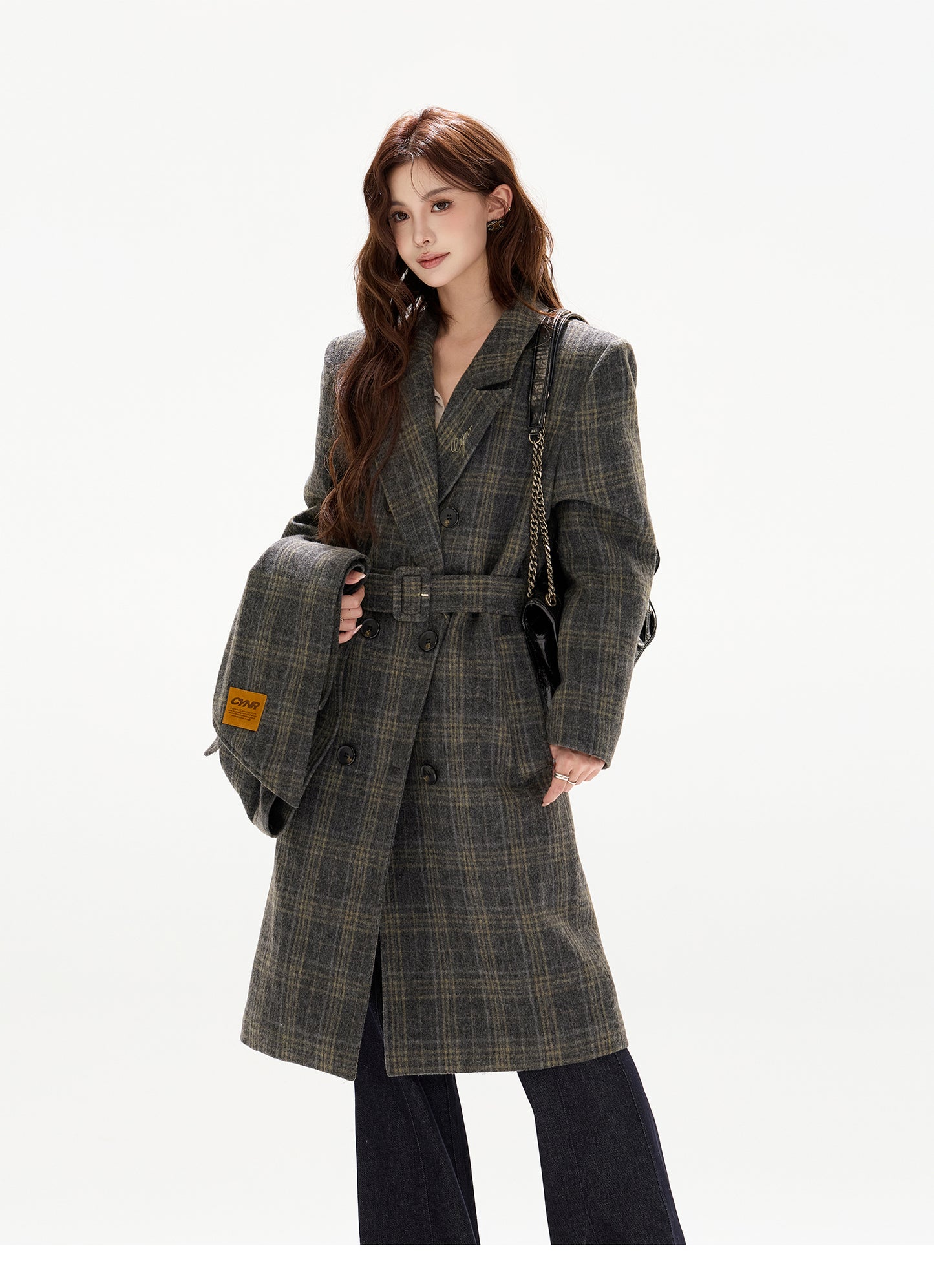 BRITISH-STYLE DETACHABLE-SCARF WOOL OVERCOAT