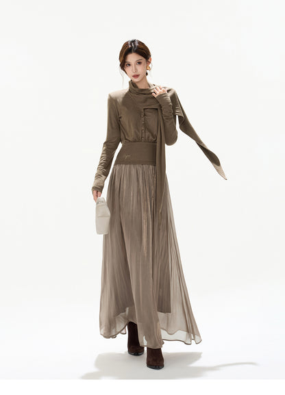 DRAPED LAYER GLOW DRESS