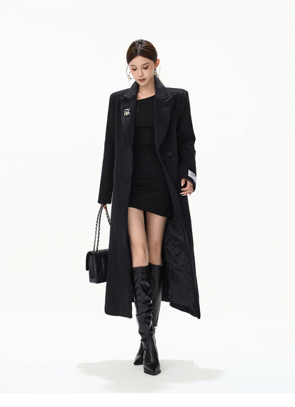 RHINESTONE WOOL OVERSIZED COAT