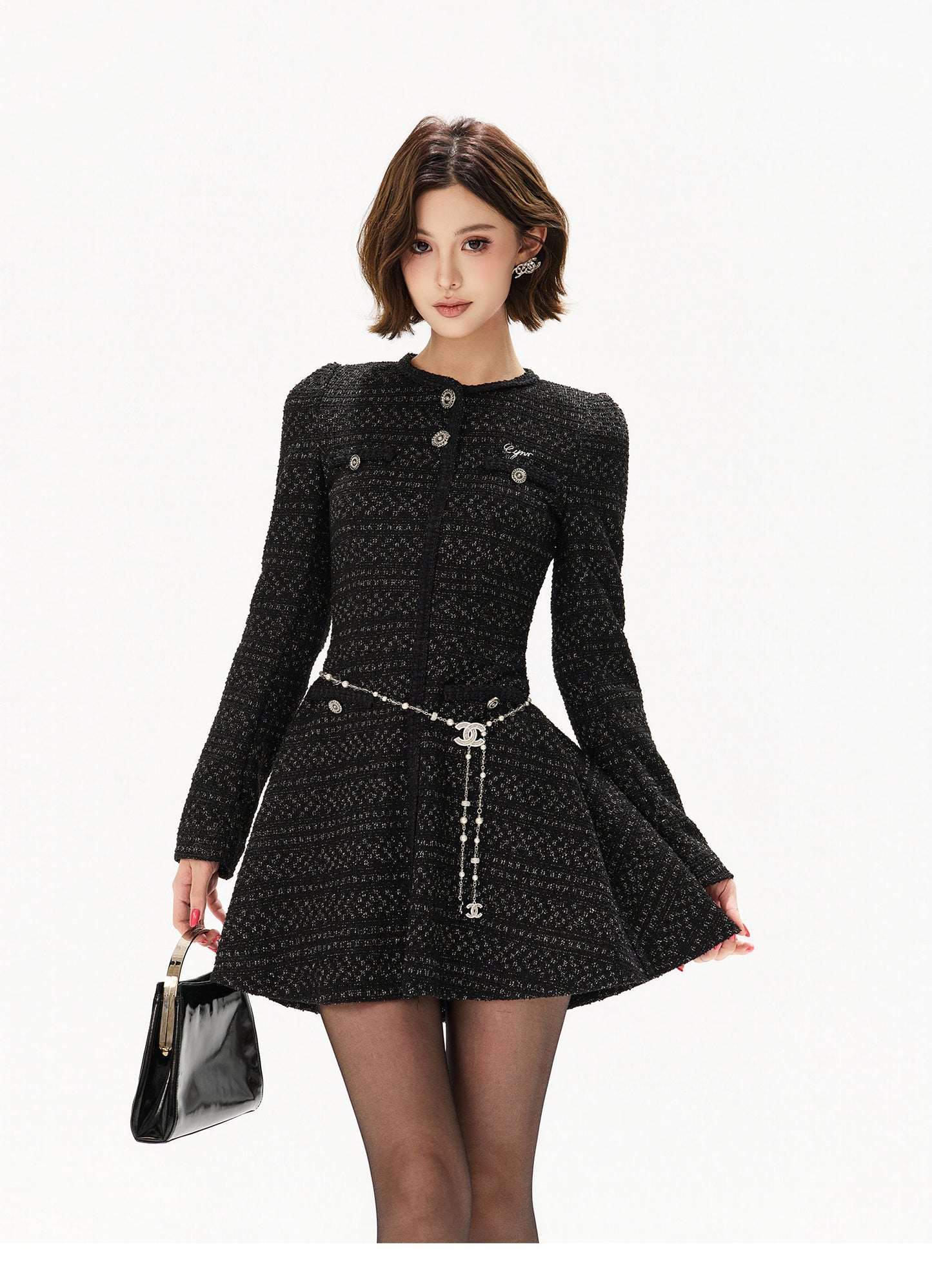 GLITTER HEPBURN KNIT DRESS