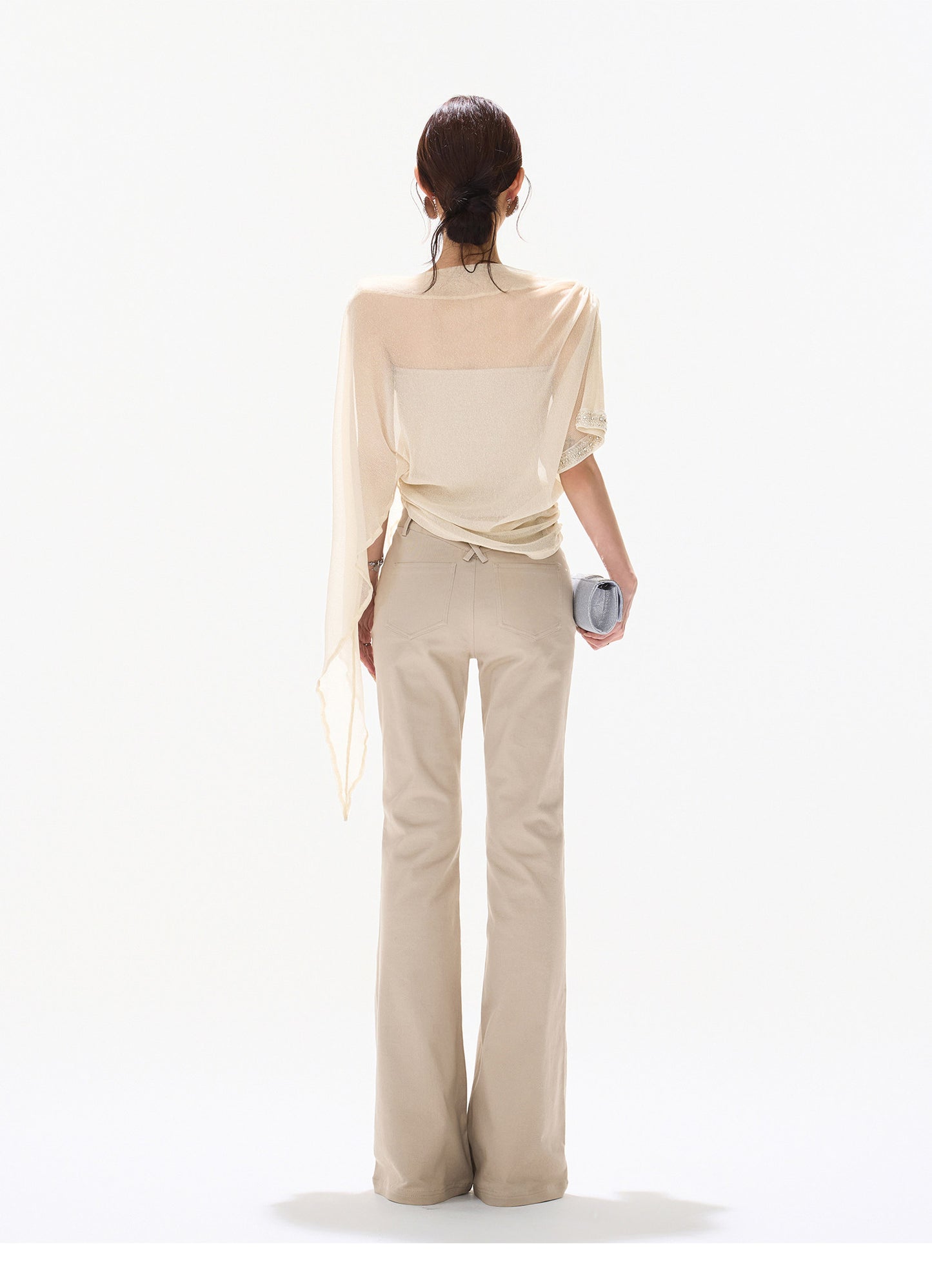 BEADED DRAPE TOP FLARE SET