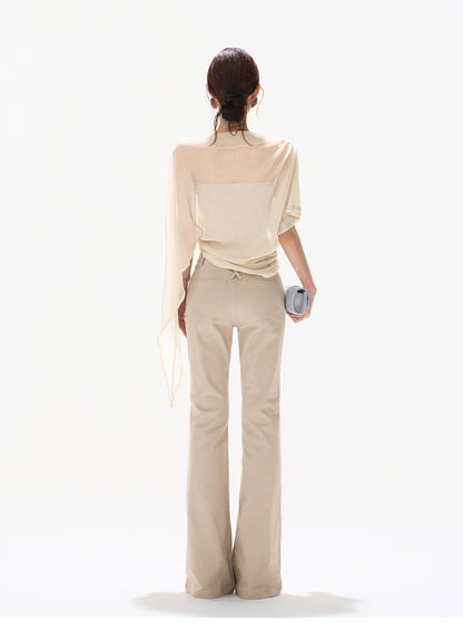 BEADED DRAPE TOP FLARE SET