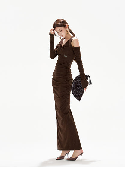 ELEGANT OFF-SHOULDER KNIT DRESS