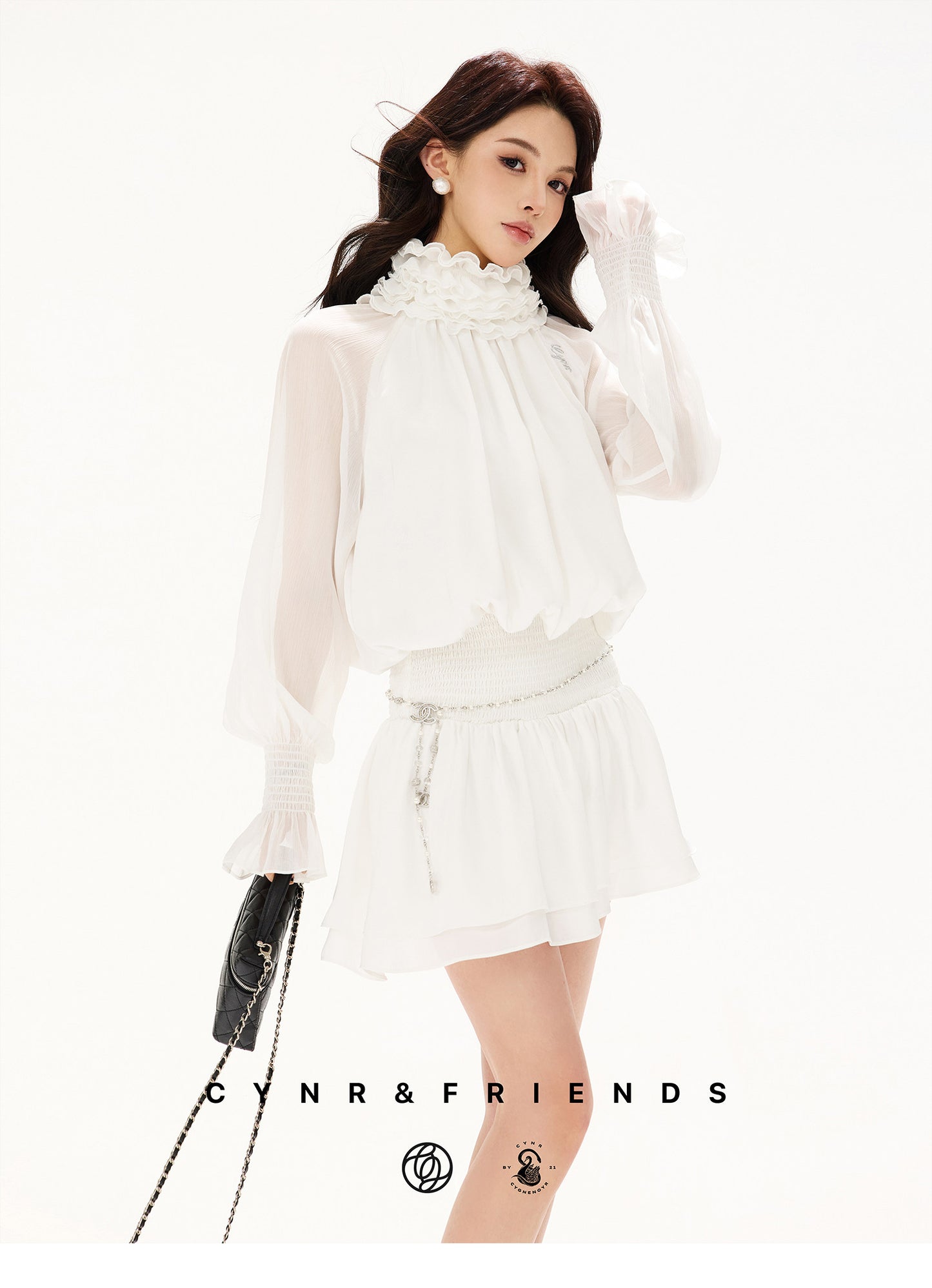 FRENCH LACE CHIFFON CAKE DRESS