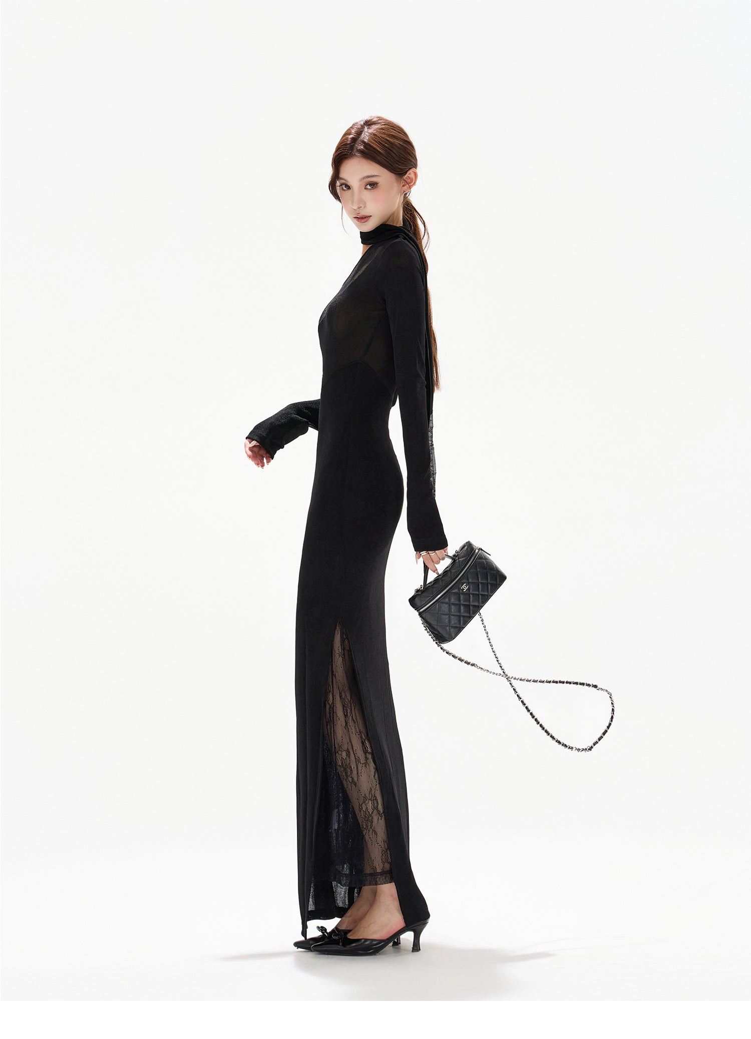 日本在庫 】LACE PATCHWORK KNITTED SLIM ONE-PIECE – BIBIDO
