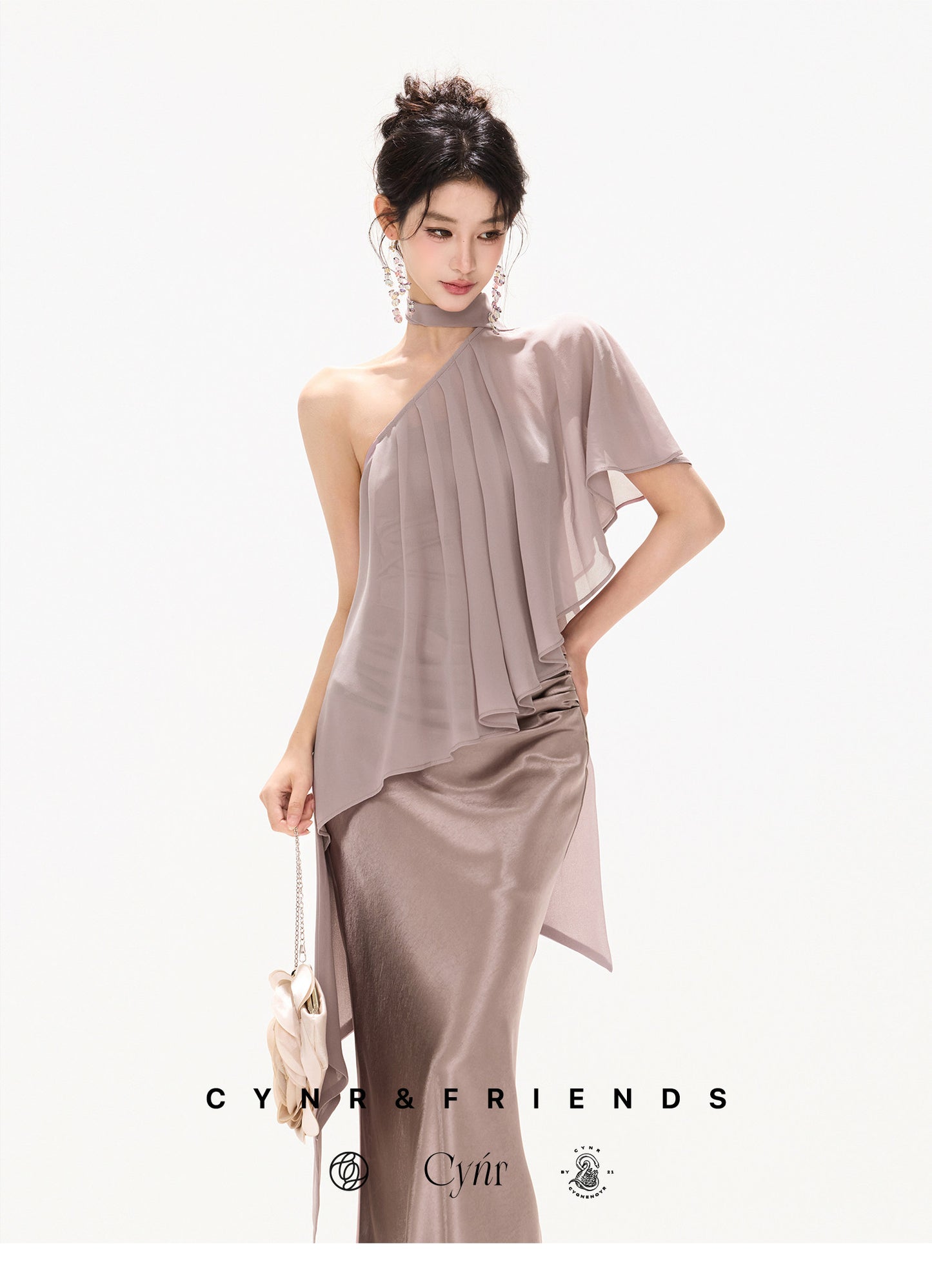 VIOLET DRAPED MERMAID SET