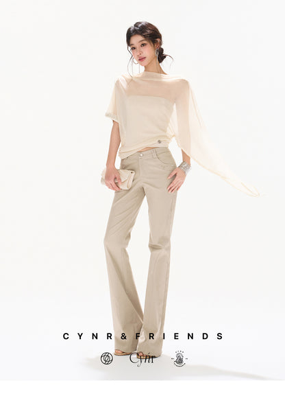 BEADED DRAPE TOP FLARE SET