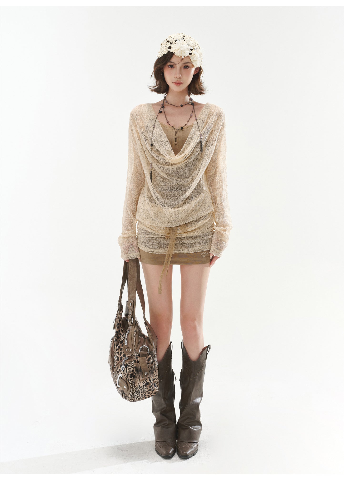 LAZY STYLE OFF-SHOULDER CAPE DRESS