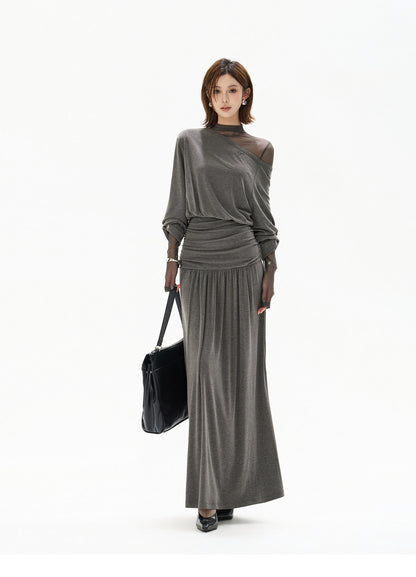 2-WAY OFF SHOULDER KNIT DRESS
