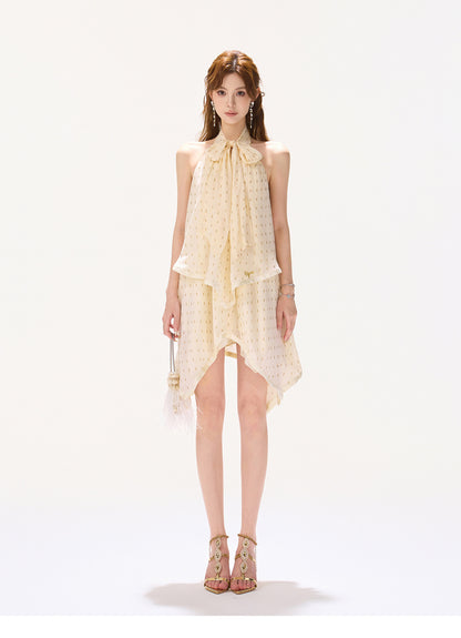 GOLDEN RIBBON MUSE DRESS