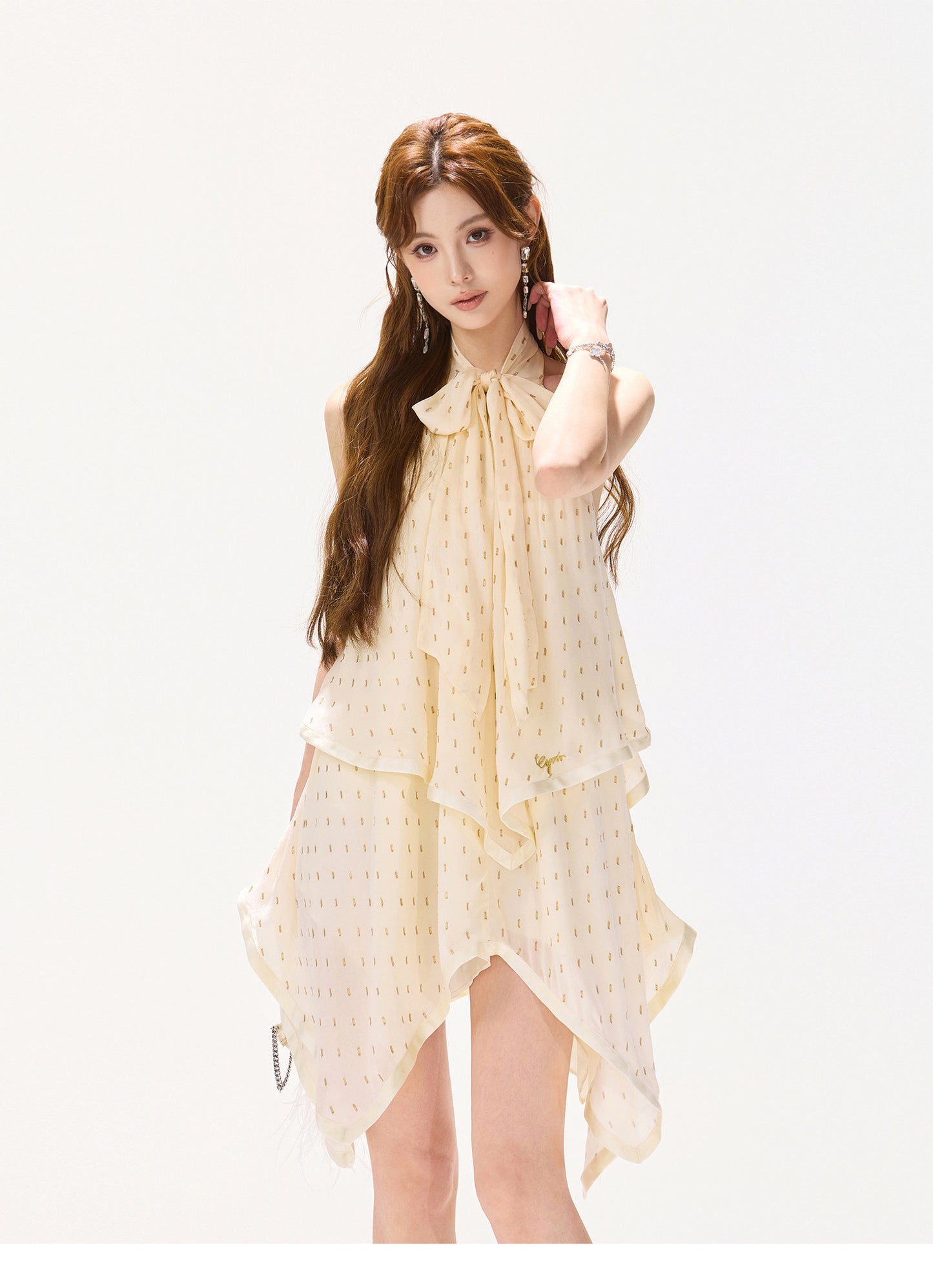 GOLDEN RIBBON MUSE DRESS