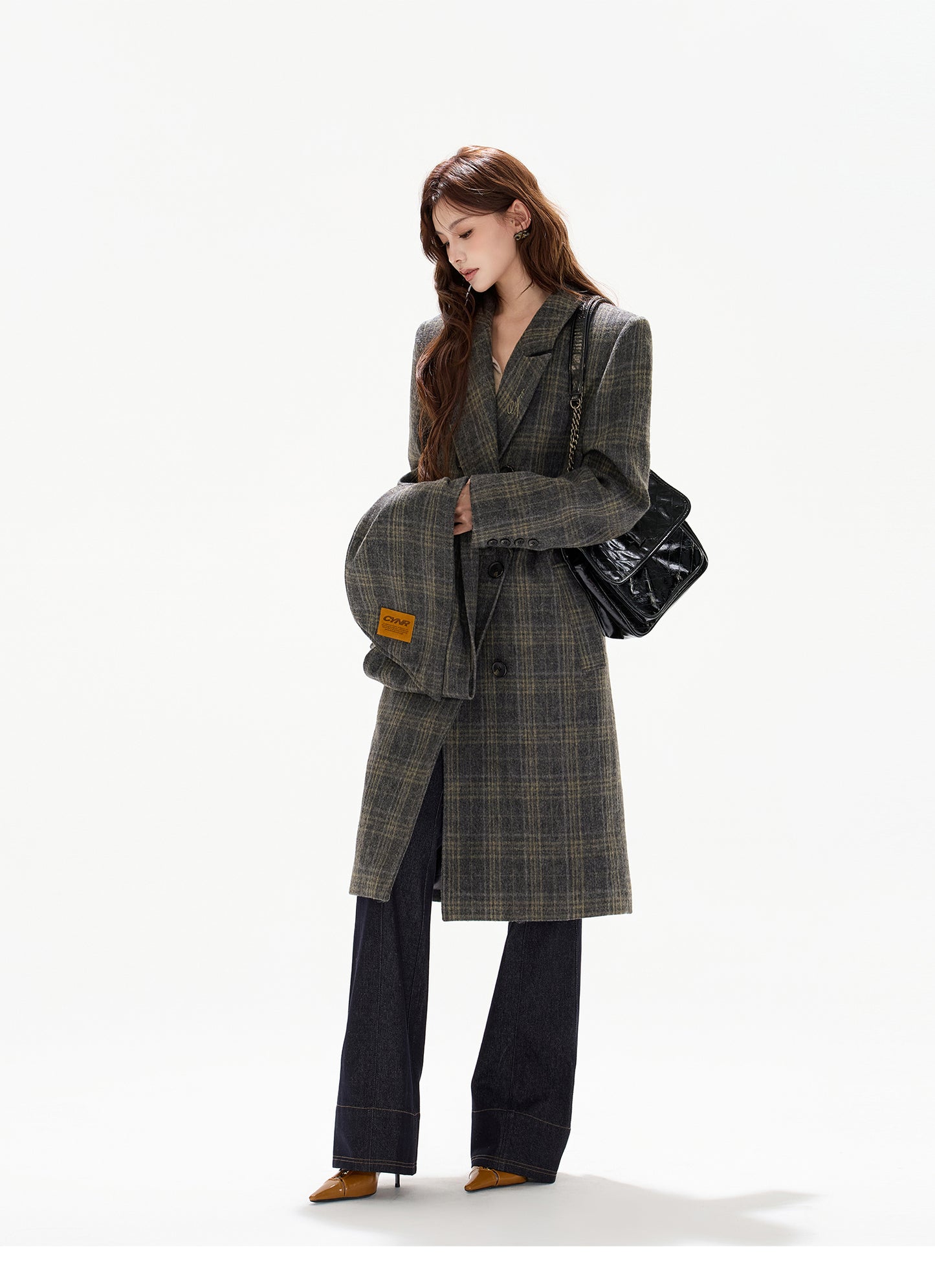 BRITISH-STYLE DETACHABLE-SCARF WOOL OVERCOAT