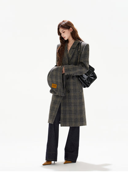 BRITISH-STYLE DETACHABLE-SCARF WOOL OVERCOAT