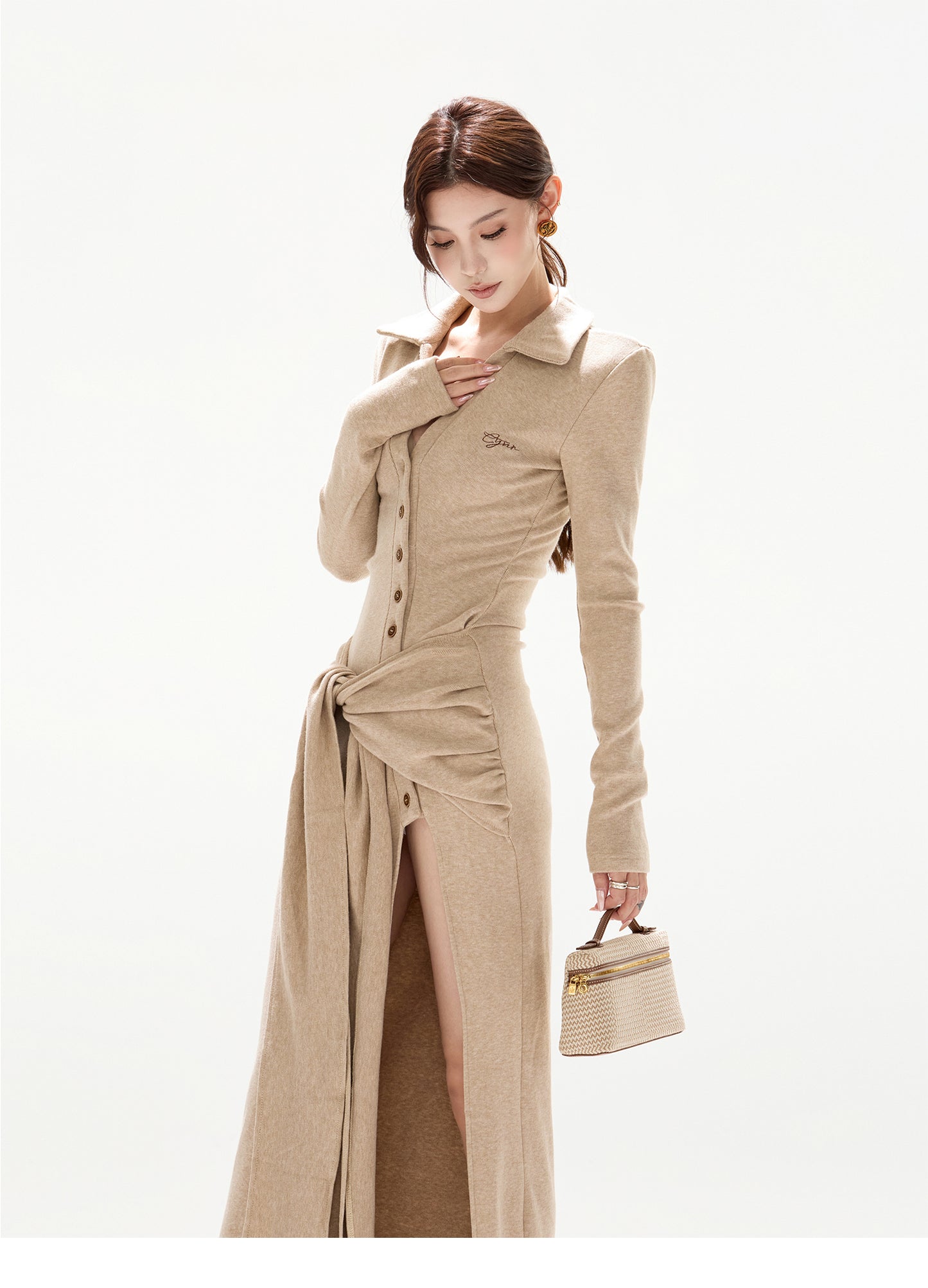 ELEGANT HIGH SLIT STRAPPY SLIM FIT ONE-PIECE