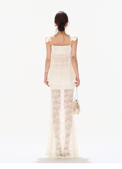 SEQUIN MESH SKIRT SET