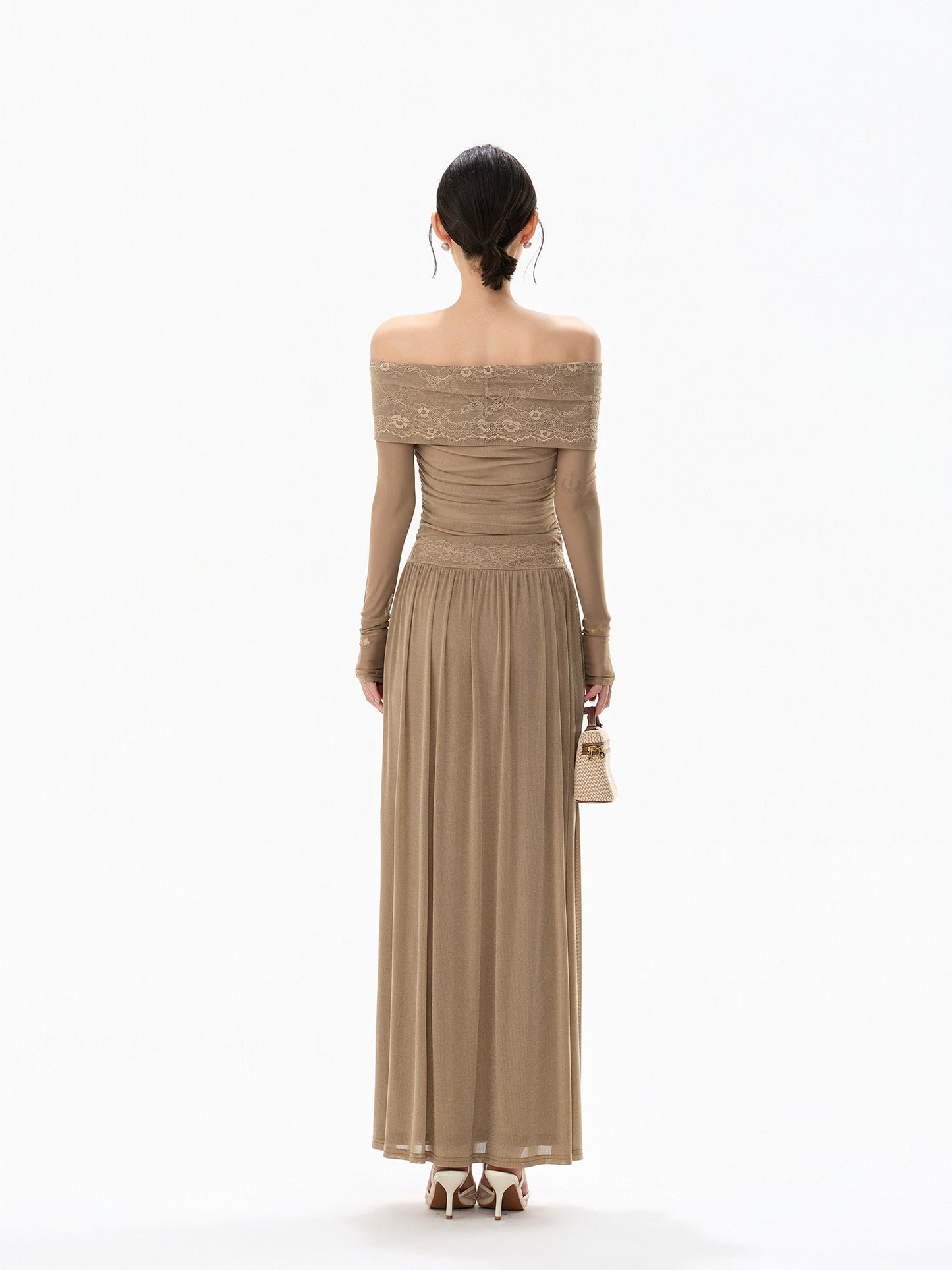 MIST LACE OFF SHOULDER DRESS