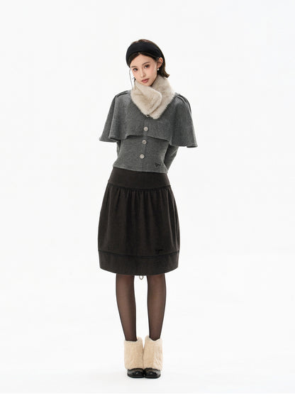 TEXTURED CAPE KNIT TOP