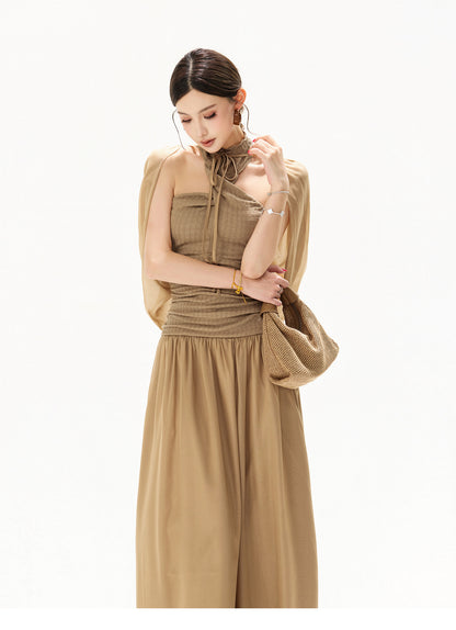 【日本在庫 】FRENCH HALTER MAXI DRESS