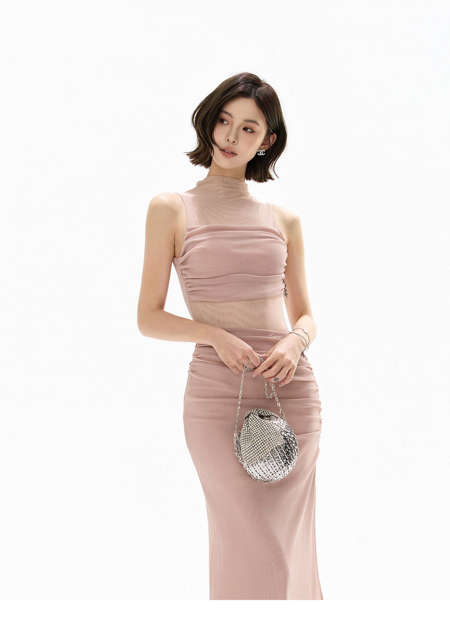 3-WAY FEATHER MUSE HALTER GOWN