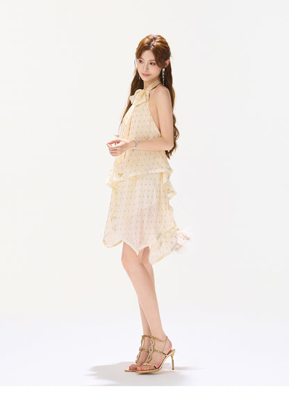 GOLDEN RIBBON MUSE DRESS