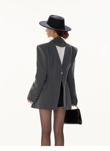 OLD MONEY AESTHETIC X-SHAPED DOUBLE-BREASTED SUIT