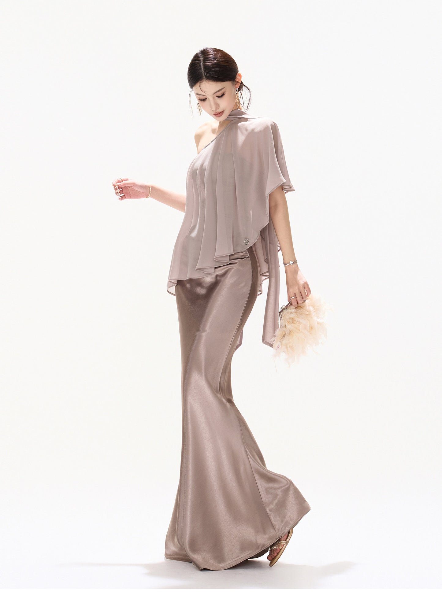 VIOLET DRAPED MERMAID SET