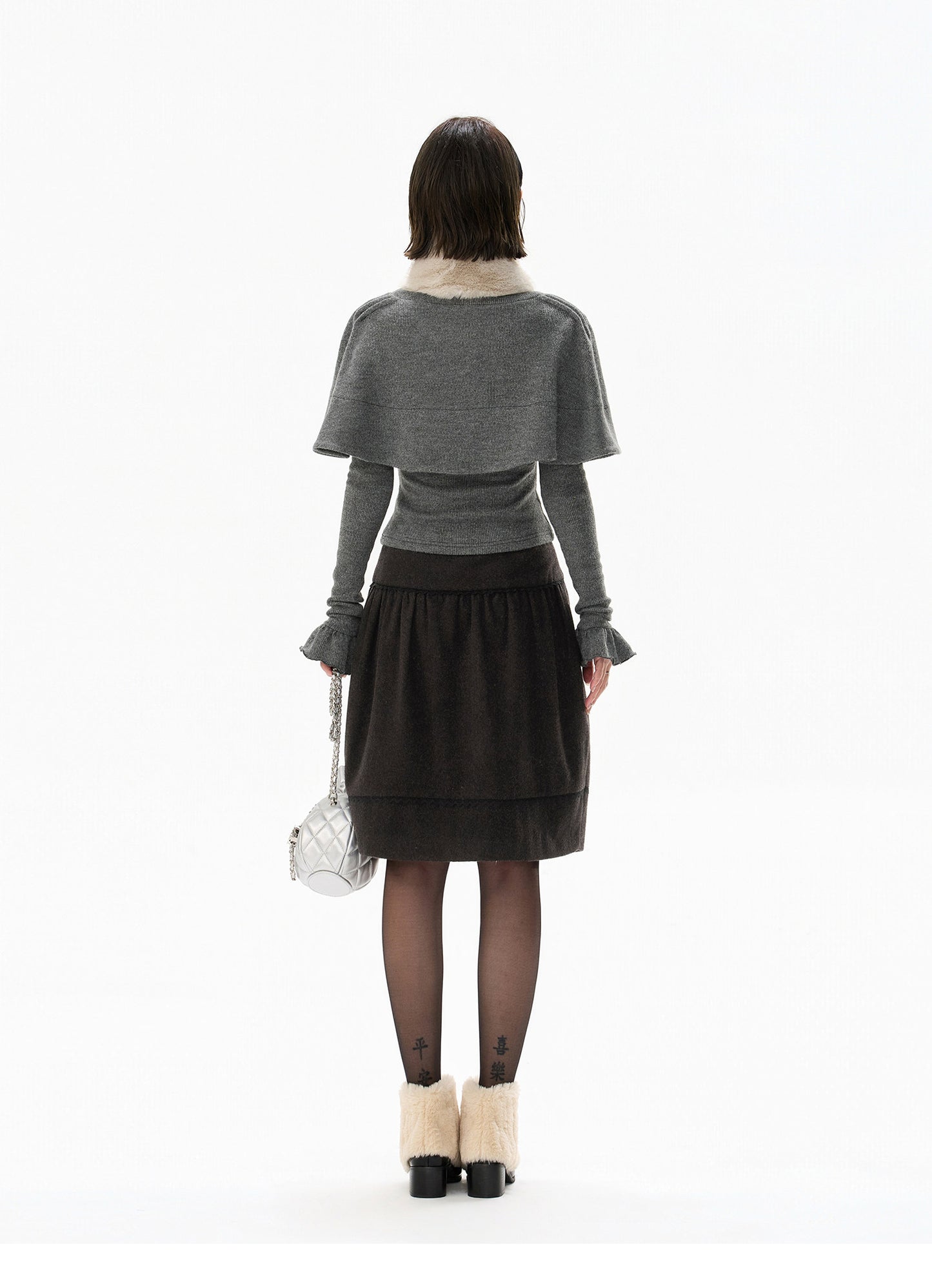 TEXTURED CAPE KNIT TOP