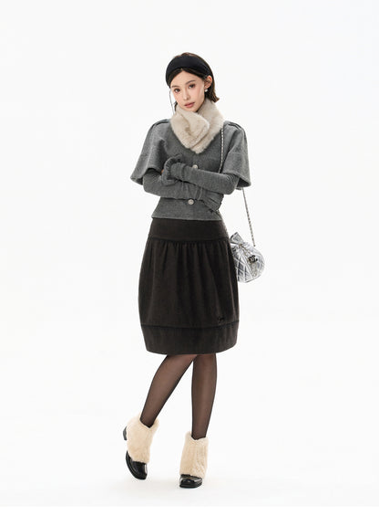 TEXTURED CAPE KNIT TOP