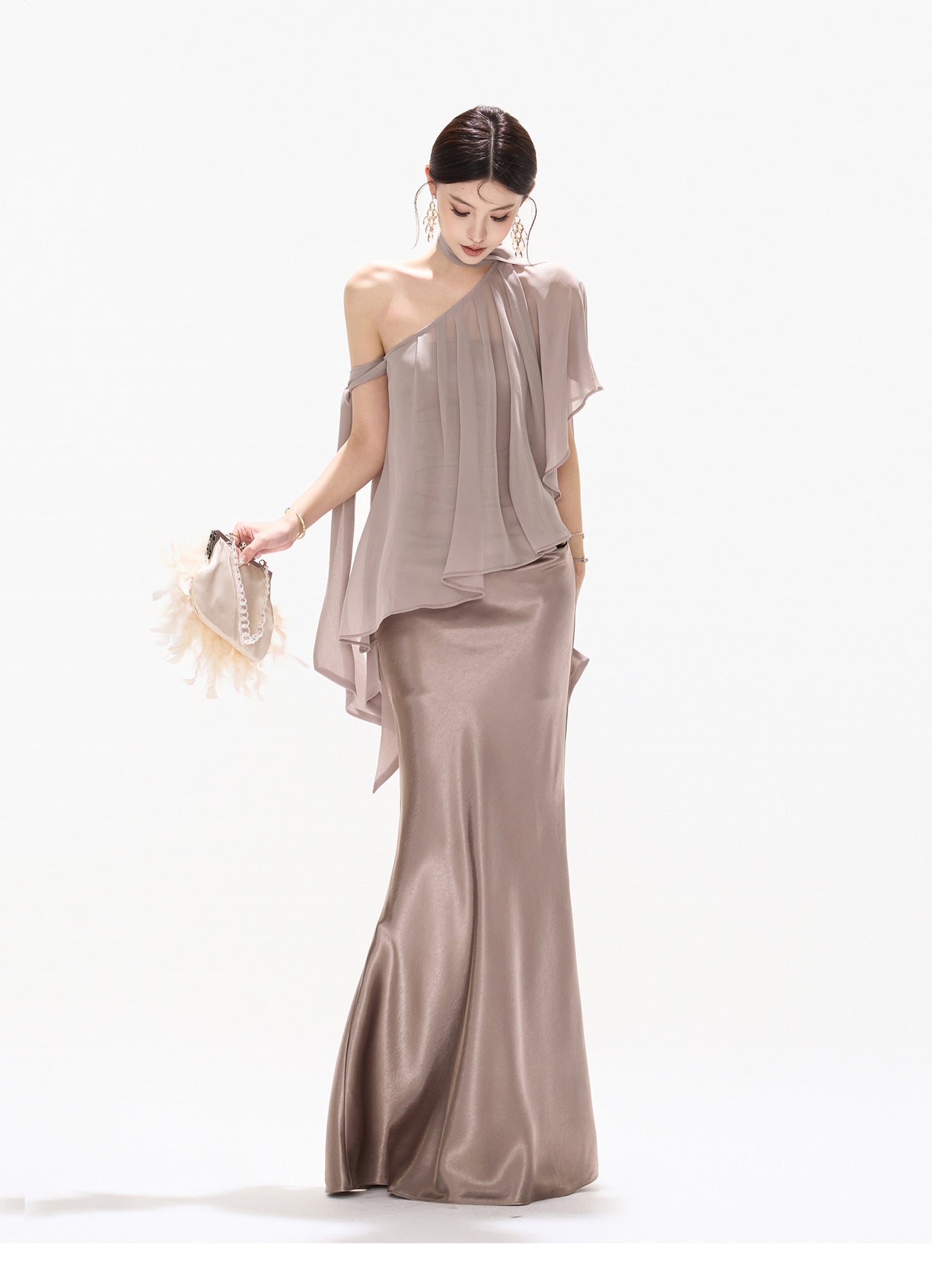 VIOLET DRAPED MERMAID SET