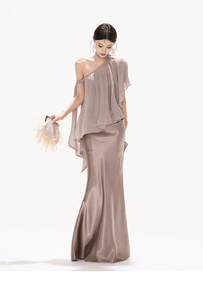 VIOLET DRAPED MERMAID SET