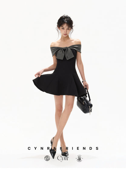 【日本在庫 】OFF SHOULDER POLKA DOT DRESS