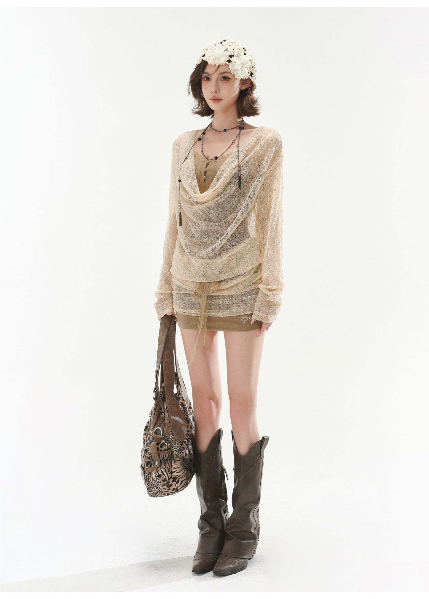 LAZY STYLE OFF-SHOULDER CAPE DRESS