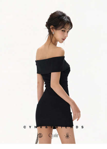 OFF SHOULDER MESH BODYCON DRESS