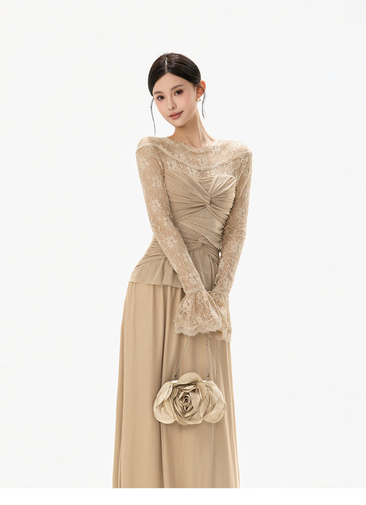 TWIST LACE MAXI DRESS