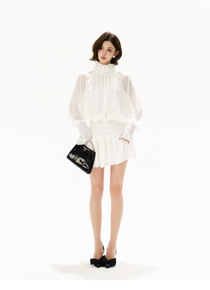 FRENCH LACE CHIFFON CAKE DRESS