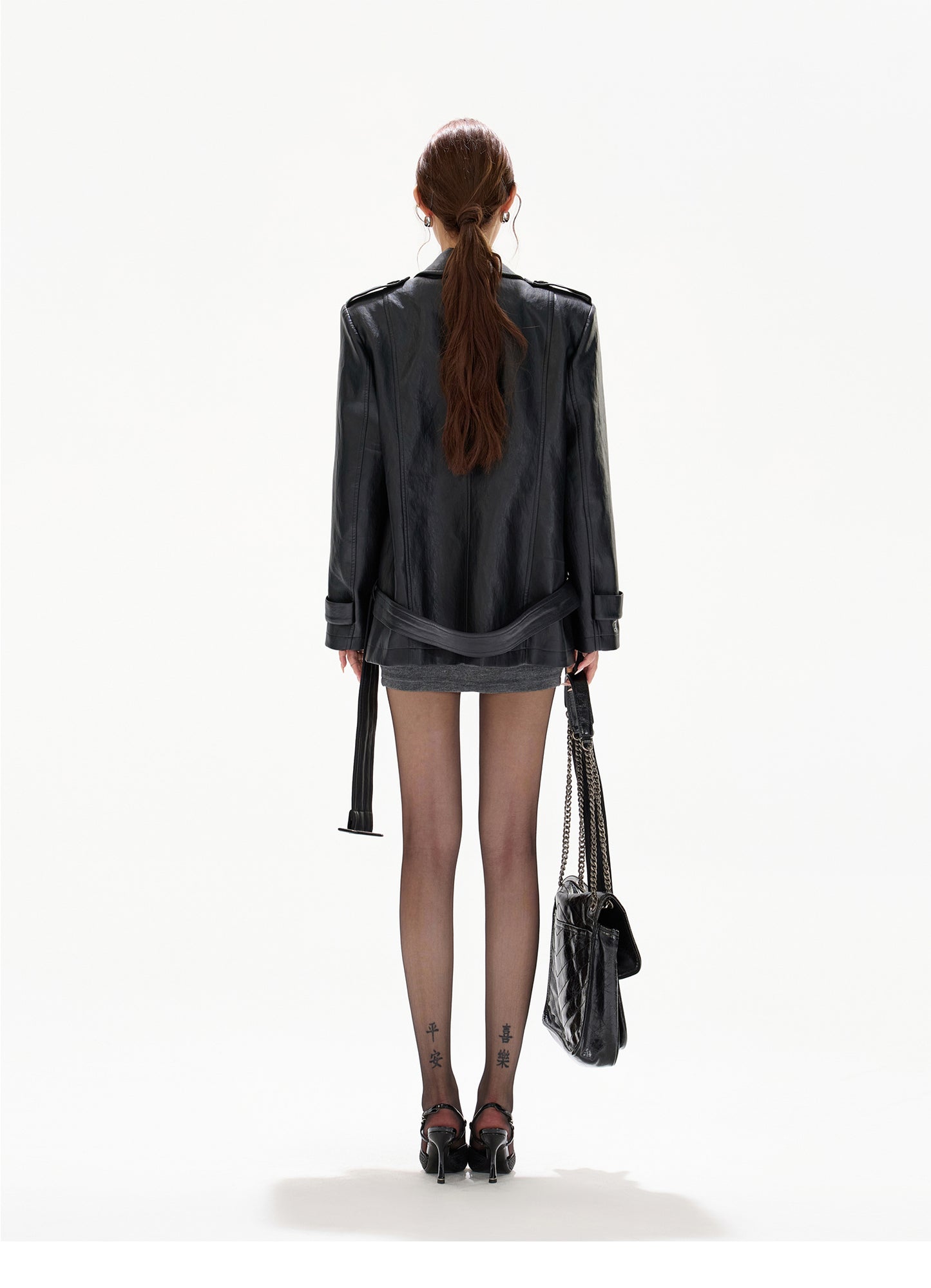 STRUCTURED DOUBLE-BREASTED LEATHER JACKET