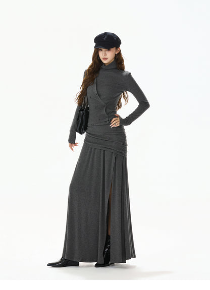 VINTAGE DOUBLE-BREASTED KNIT SET