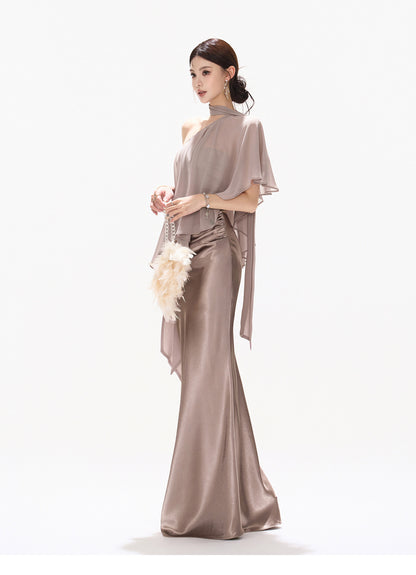 VIOLET DRAPED MERMAID SET