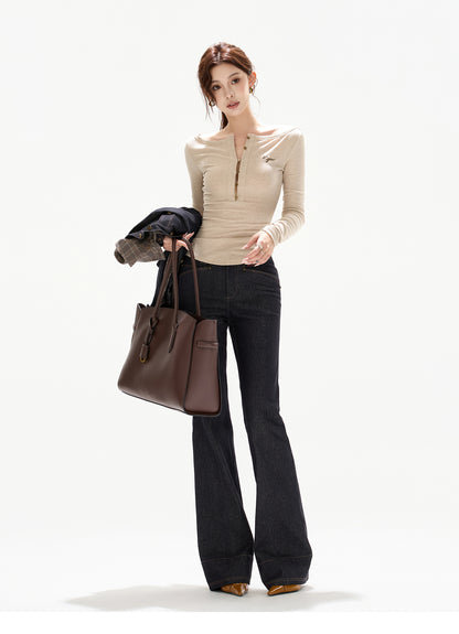 Y2K ADJUSTABLE BUTTON KNIT TOP