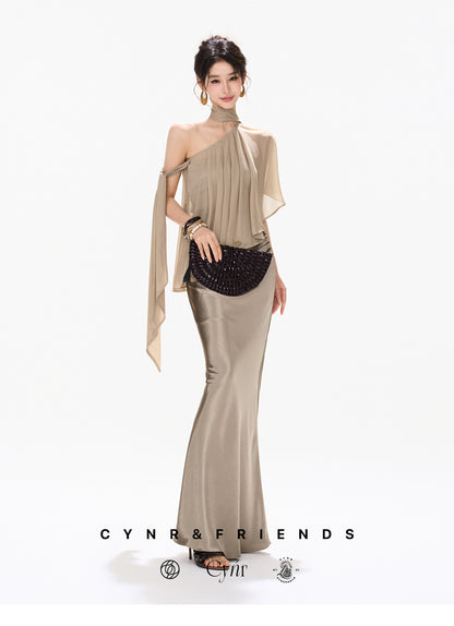 CHAMPAGNE DRAPED MERMAID SET